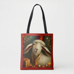 Tote Bag Chèvre de Noël 3