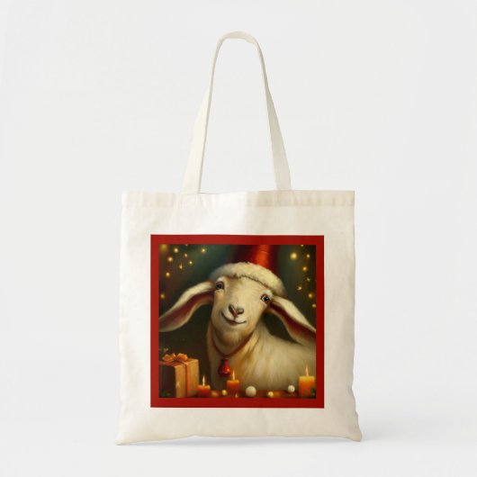 Tote Bag Chèvre de Noël 3 (Devant)