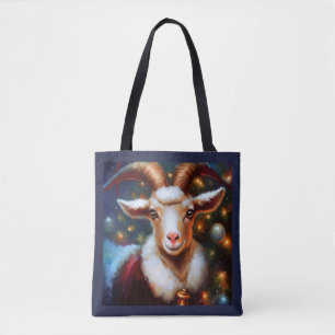 Tote Bag Chèvre de Noël 4