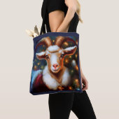 Tote Bag Chèvre de Noël 4 (De près)