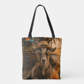 Tote Bag Chèvre de plage cool avec cocktail (Dos)