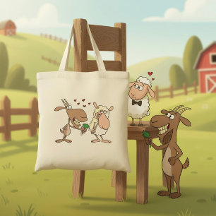 Tote Bag Chèvre et mouton amoureux