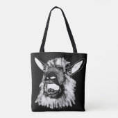 Tote Bag Chèvre hurler drôle Jazzy Monochrome bizarre anima (Dos)