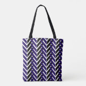 Tote Bag Chevron bleu blanc motif (Dos)