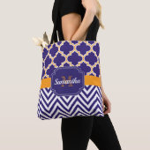 Tote Bag Chevron et Quatrefoil (De près)