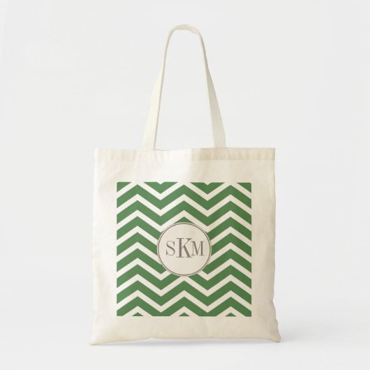 Tote Bag Chevron Fourre-tout personnalisé par monogramme (Devant)