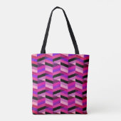 Tote Bag Chevron/Herringbone abstrait | Violets et Violet (Dos)
