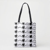 Tote Bag Chevron Stripe Hearts Valentines Day (Devant)