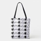 Tote Bag Chevron Stripe Hearts Valentines Day (Dos)