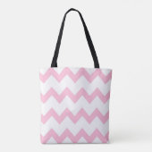 Tote Bag Chevron zigzag design rose blanc (Dos)