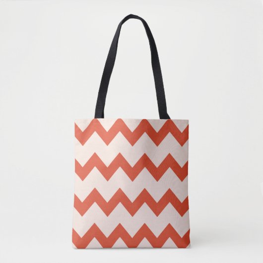 Tote Bag Chevron zigzag design rouge fureur divine rose (Devant)