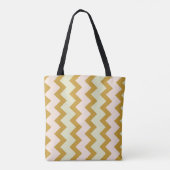 Tote Bag Chevron zigzag jaune ocre rose pastel vert (Dos)