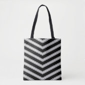 Tote Bag Chevrons Bleus Et Blancs (Devant)