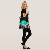 Tote Bag Chevrons noirs et blancs (Sur le modèle)