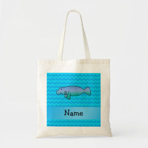 Tote Bag Chevrons nommés personnalisés de bleu de lamanti