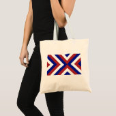 Tote Bag Chevrons rouge, blanc et bleu (Devant (produit))