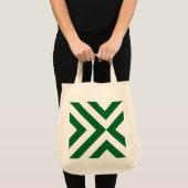 Tote Bag Chevrons verts et blancs (Devant (produit))