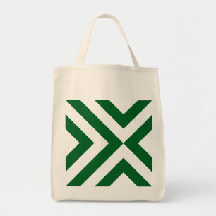 Tote Bag Chevrons verts et blancs