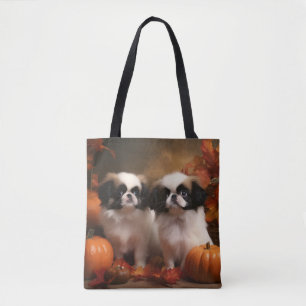 Tote Bag Chi japonais chiot automne délice citrouille