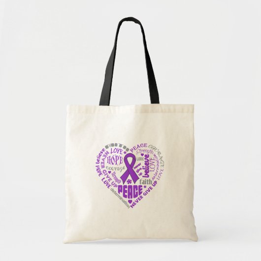 Tote Bag Chiari Malformation Sensibilisation Mots du coeur (Devant)