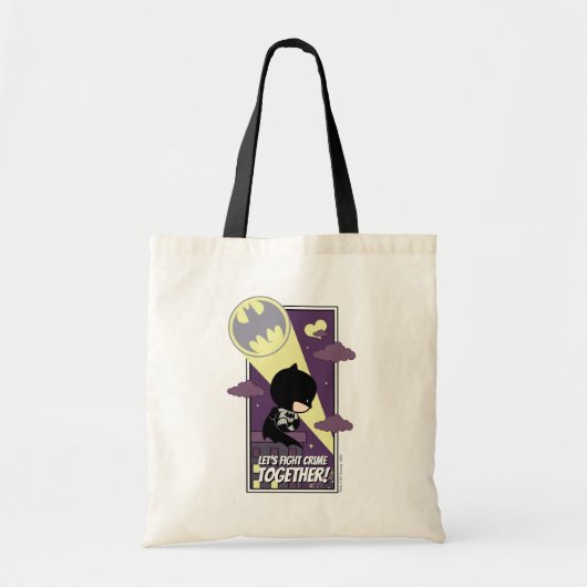 Tote Bag Chibi Batman - Combattons la criminalité ensemble (Devant)