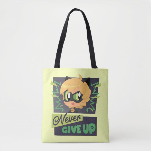 Tote Bag Chibi Cat Noir n'abandonne jamais (Devant)