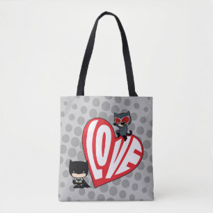 Tote Bag Chibi Catwoman bondit sur Batman
