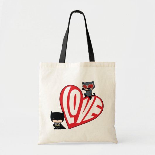 Tote Bag Chibi Catwoman rebondit sur Batman (Devant)