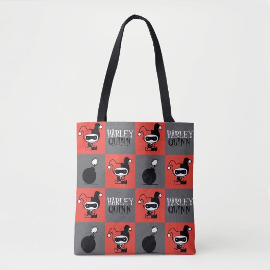 Tote Bag Chibi Harley Quinn Checker Motif (Devant)