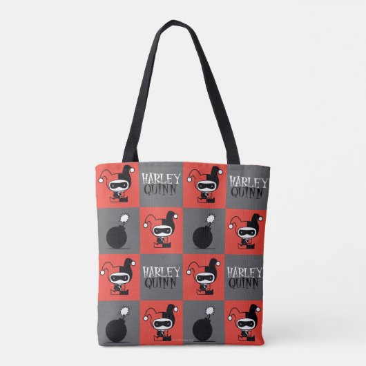 Tote Bag Chibi Harley Quinn Checker Motif (Dos)