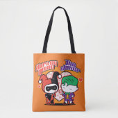 Tote Bag Chibi Harley Quinn & Chibi Joker Coeurs (Devant)