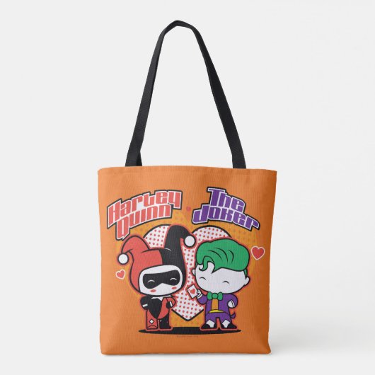 Tote Bag Chibi Harley Quinn & Chibi Joker Coeurs (Dos)