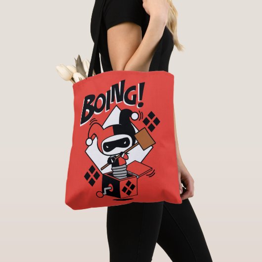 Tote Bag Chibi Harley-Quinn-In-A-Box Avec Marteau (De près)