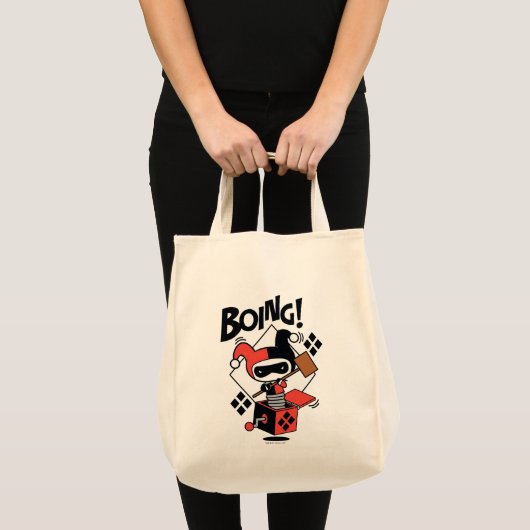 Tote Bag Chibi Harley-Quinn-In-A-Box Avec Marteau (Devant (produit))