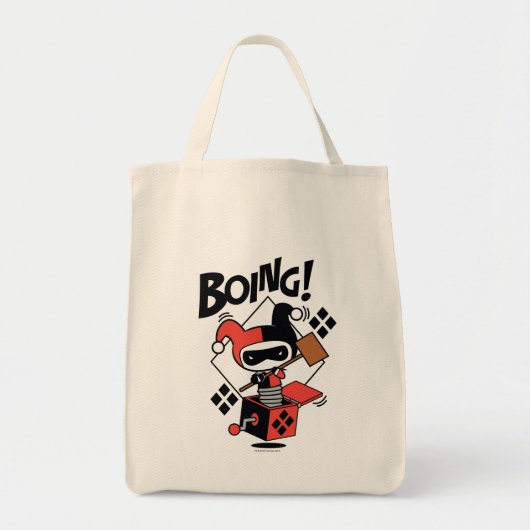 Tote Bag Chibi Harley-Quinn-In-A-Box Avec Marteau (Devant)
