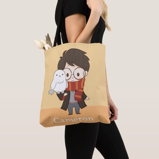 Tote Bag Chibi HARRY POTTER™ & Hedwig (De près)