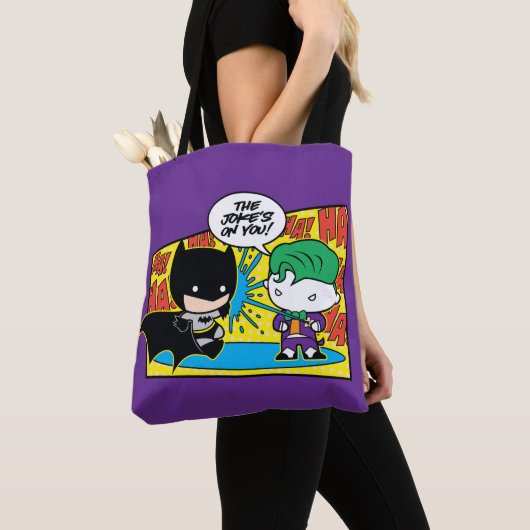 Tote Bag Chibi Joker Pranking Chibi Batman (De près)