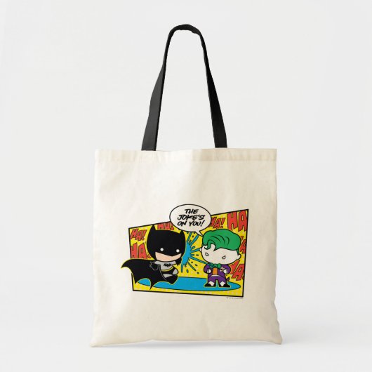 Tote Bag Chibi Joker Pranking Chibi Batman (Devant)
