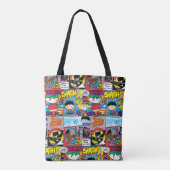Tote Bag Chibi Justice League Motif de bande dessinée (Dos)