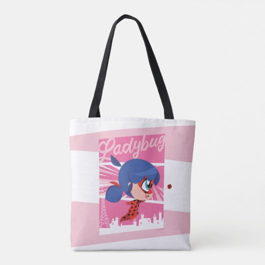 Tote Bag Chibi Ladybug à Paris (Dos)