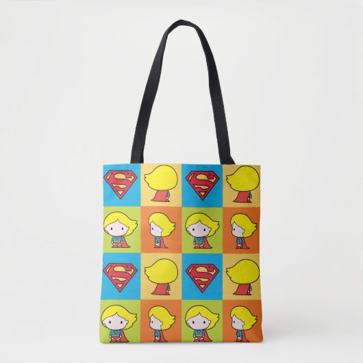 Tote Bag Chibi Supergirl retournement de caractère (Devant)