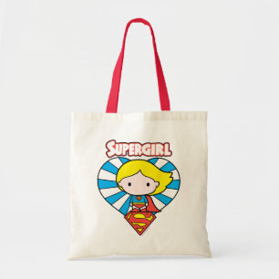 Tote Bag Chibi Supergirl Starburst Coeur et logo