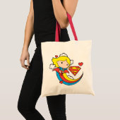 Tote Bag Chibi Supergirl volant arc-en-ciel (Devant (produit))