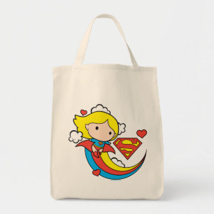 Tote Bag Chibi Supergirl volant arc-en-ciel