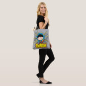 Tote Bag Chibi Superman Frappant À Travers Un Mur De Brique (Sur le modèle)