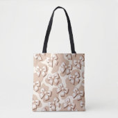 Tote Bag Chic Blanc Bow & Beige Cow Imprimer Halloween (Devant)