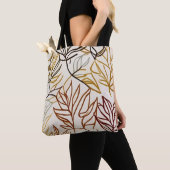 Tote Bag Chic boho automne feuilles vecteur abstrait (De près)