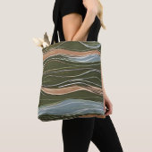Tote Bag Chic boho lac d'automne abstrait (De près)