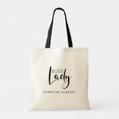 Tote Bag Chic Boss Lady Logo Nom personnalisé (Dos)
