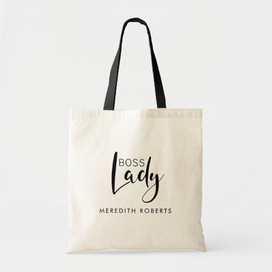 Tote Bag Chic Boss Lady Logo Nom personnalisé (Devant)
